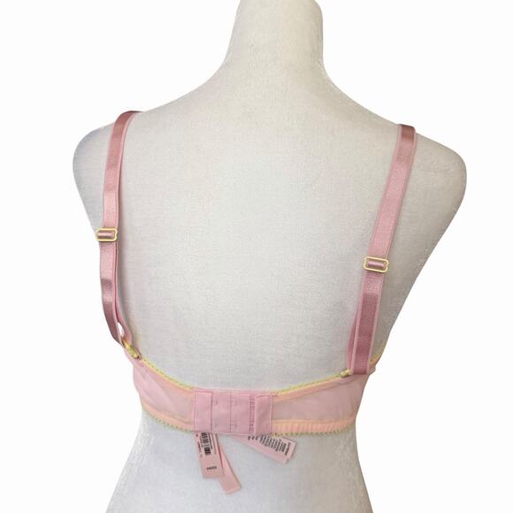 Victoria's Secret 34DDD Tease Bra Underwire Unlined Demi Light Pink Mesh NWT - Picture 7 of 8